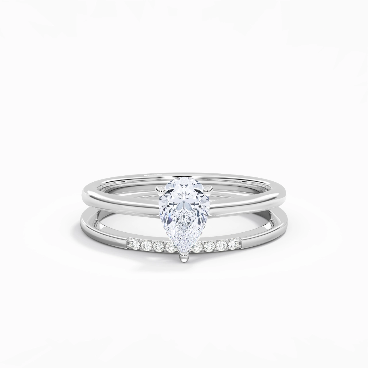 Moissanite Wedding Ring Set