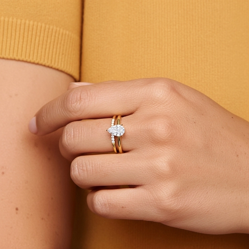 Moissanite Wedding Ring Set