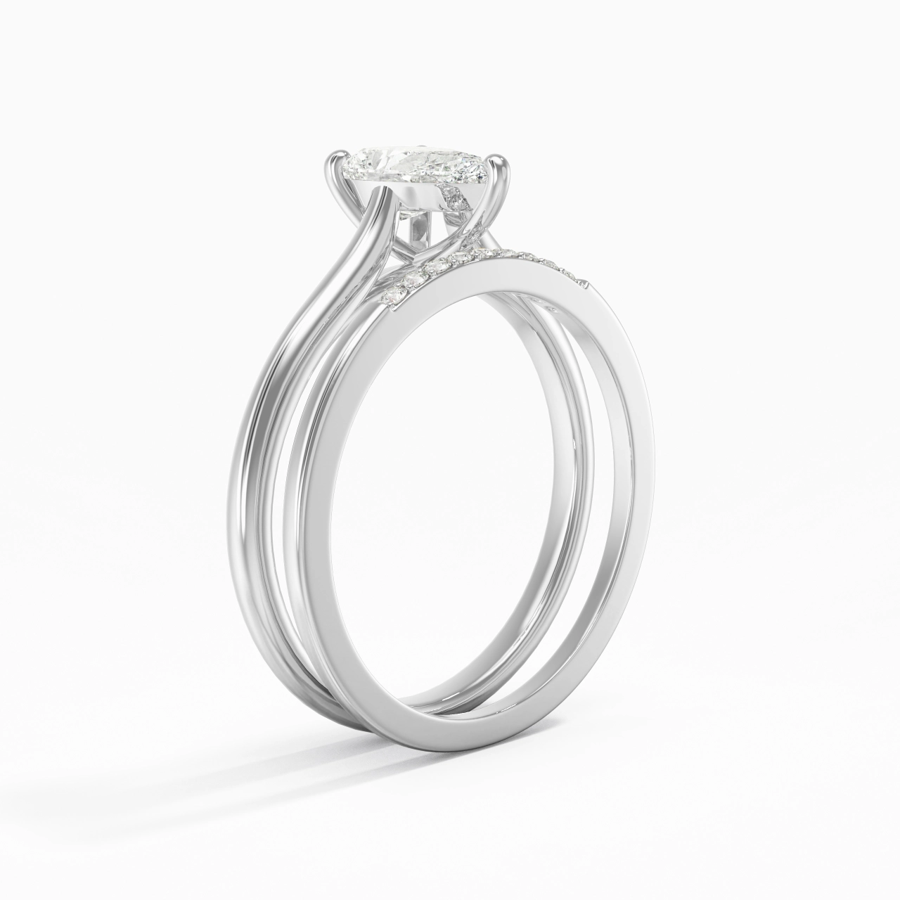Moissanite Wedding Ring Set