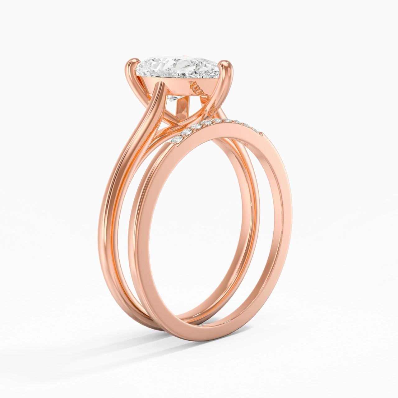 Moissanite Wedding Ring Set