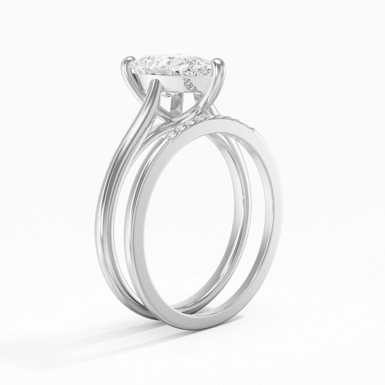 Moissanite Wedding Ring Set