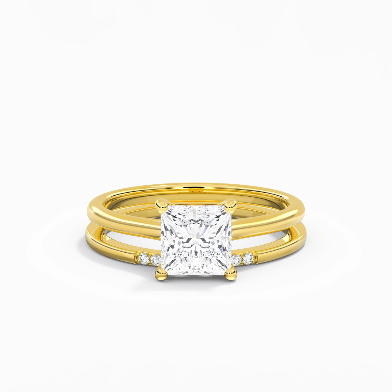 Moissanite Wedding Ring Set