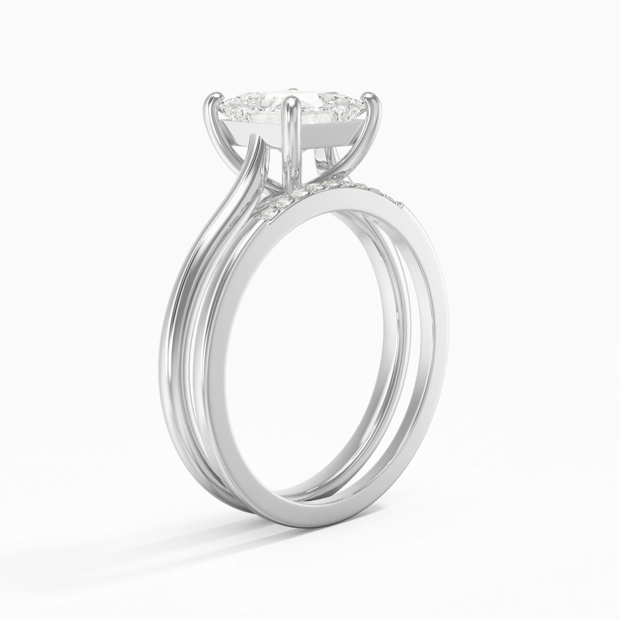 Moissanite Wedding Ring Set