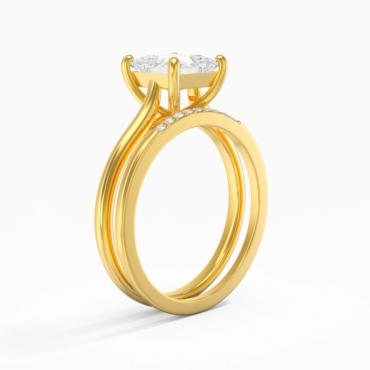 Moissanite Wedding Ring Set