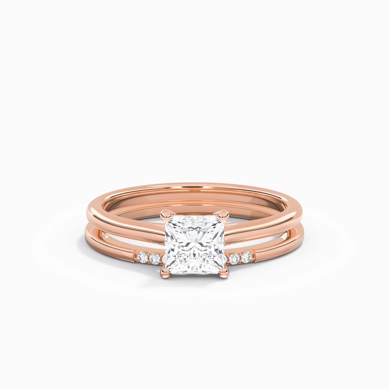 Moissanite Wedding Ring Set