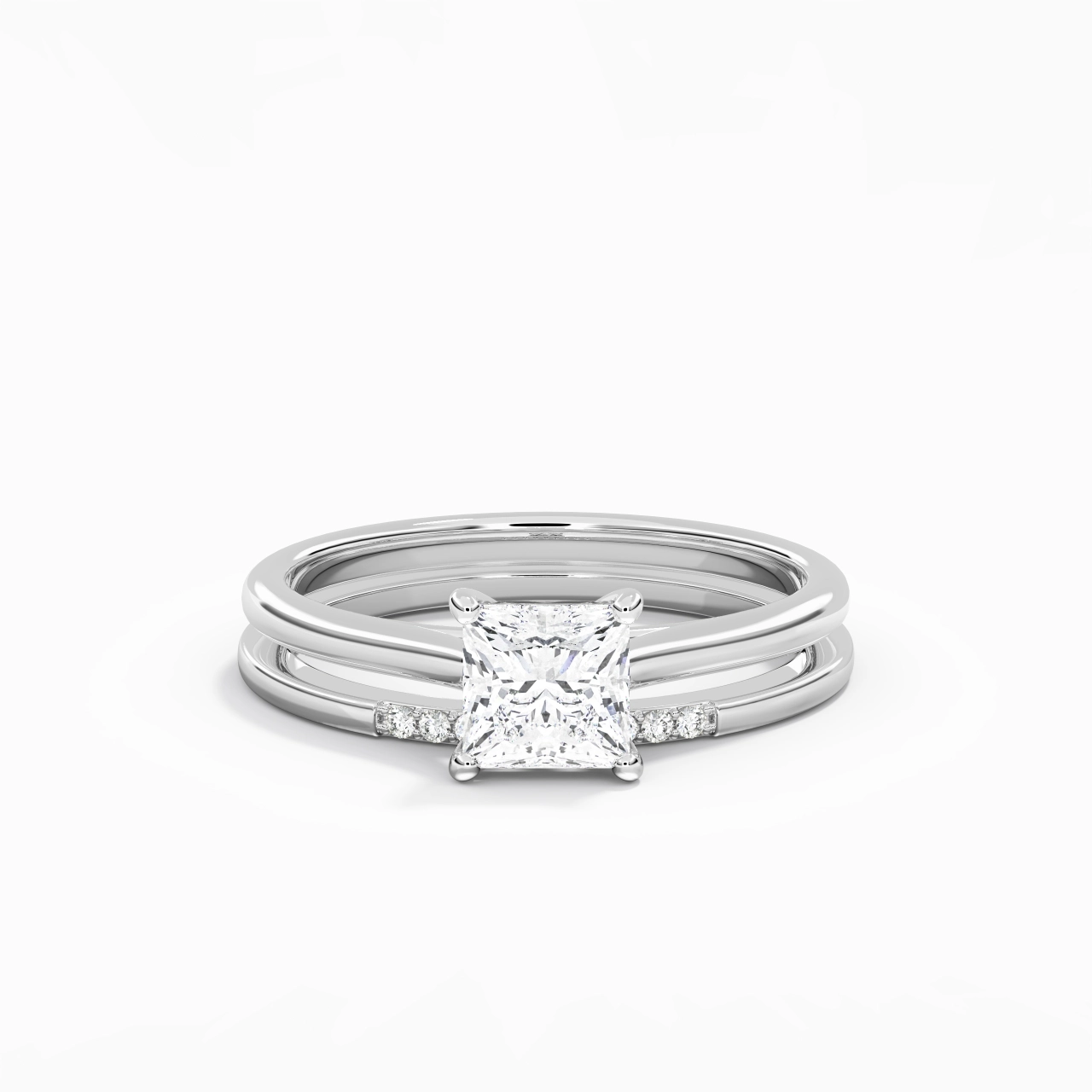 Moissanite Wedding Ring Set