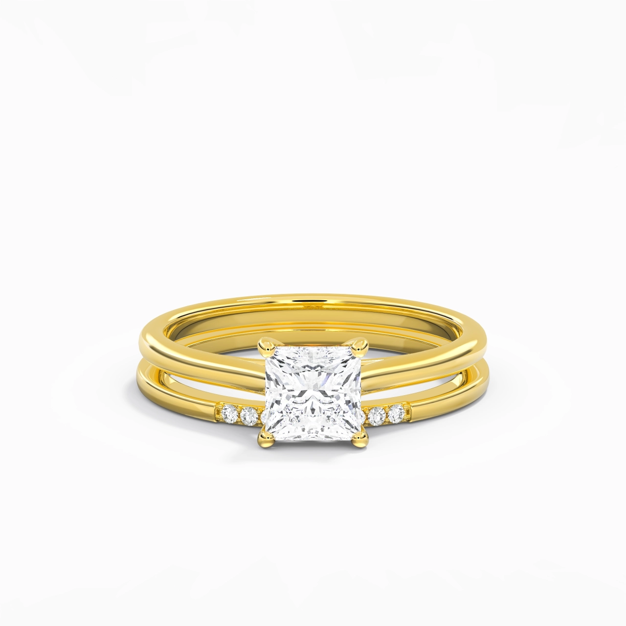 Moissanite Wedding Ring Set