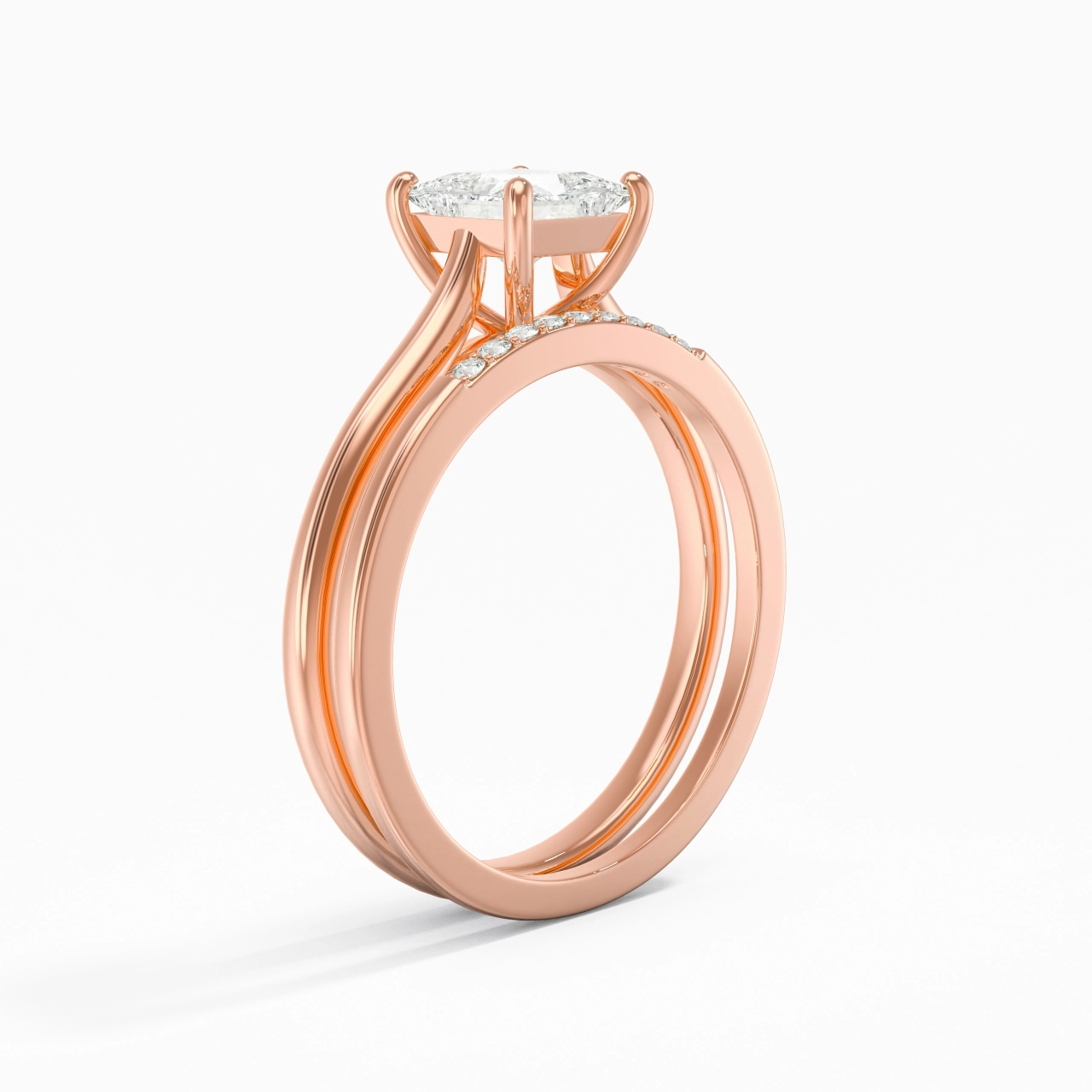 Moissanite Wedding Ring Set