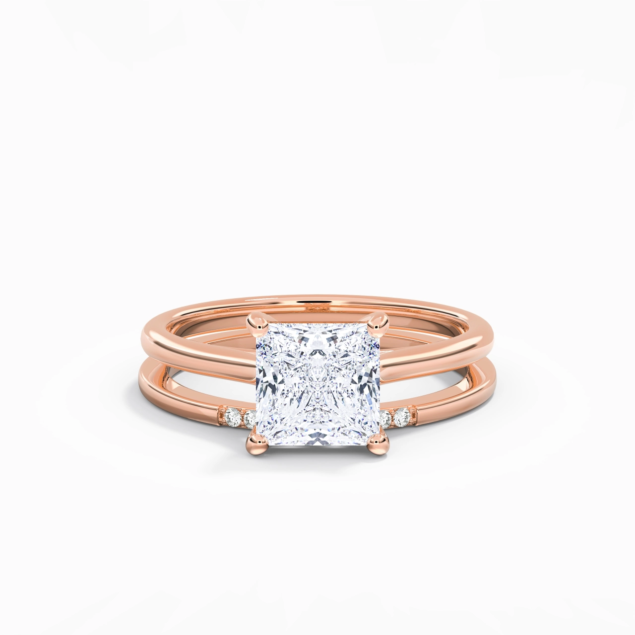Moissanite Wedding Ring Set