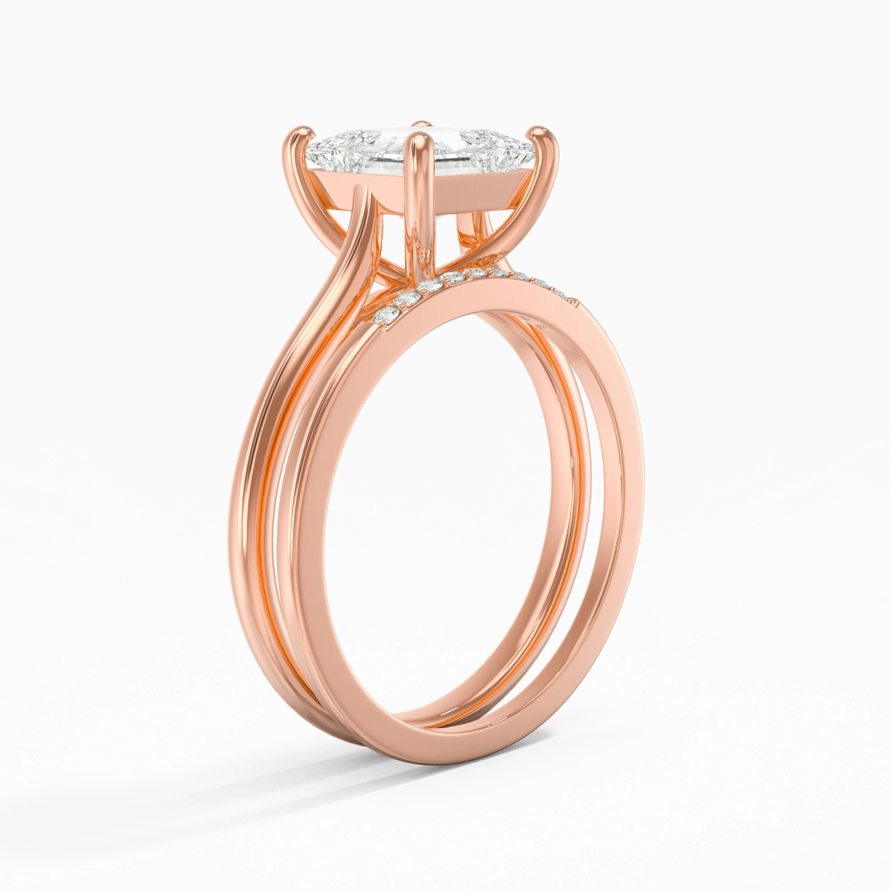 Moissanite Wedding Ring Set