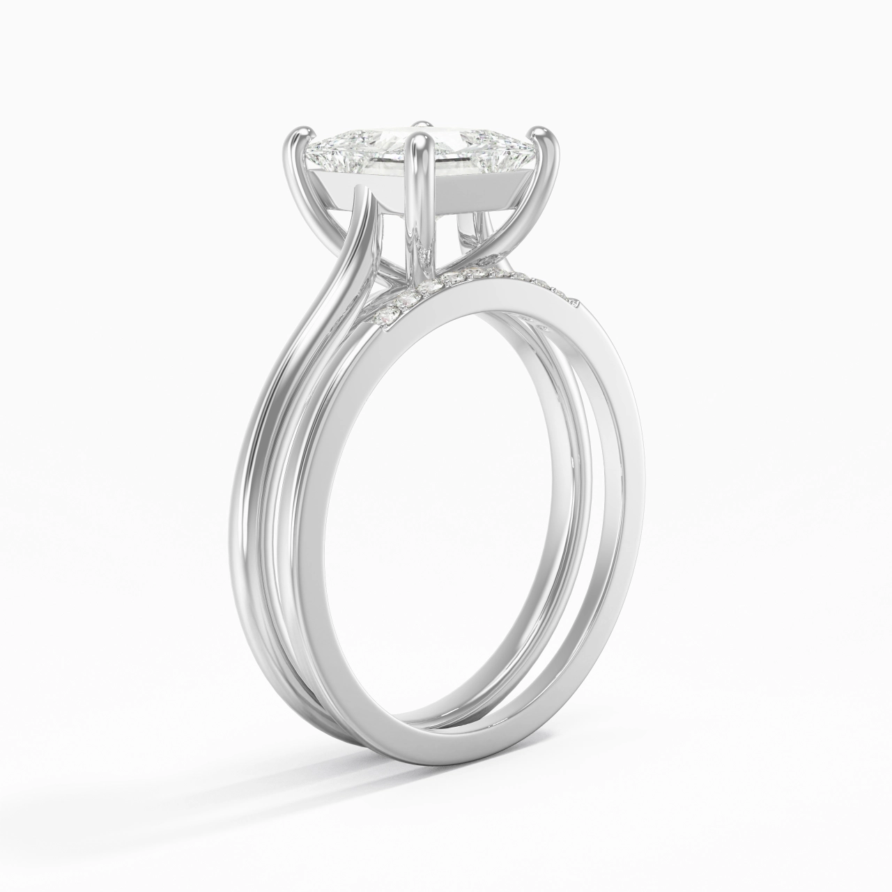 Moissanite Wedding Ring Set