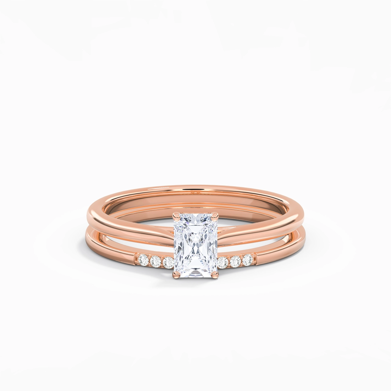 Moissanite Wedding Ring Set