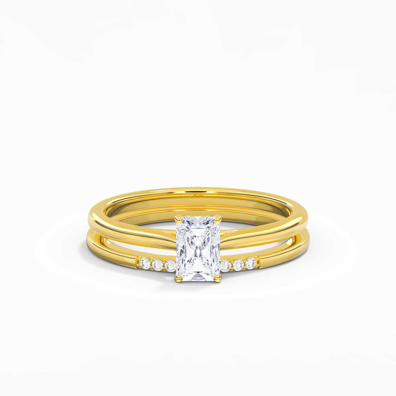 Moissanite Wedding Ring Set