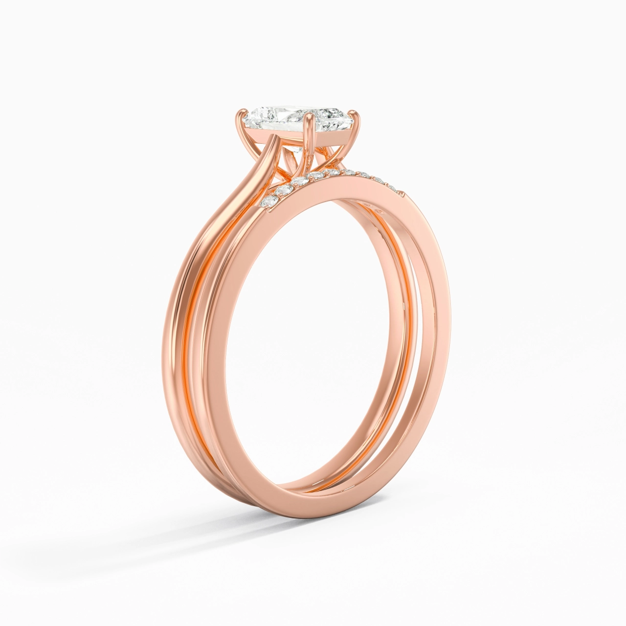 Moissanite Wedding Ring Set