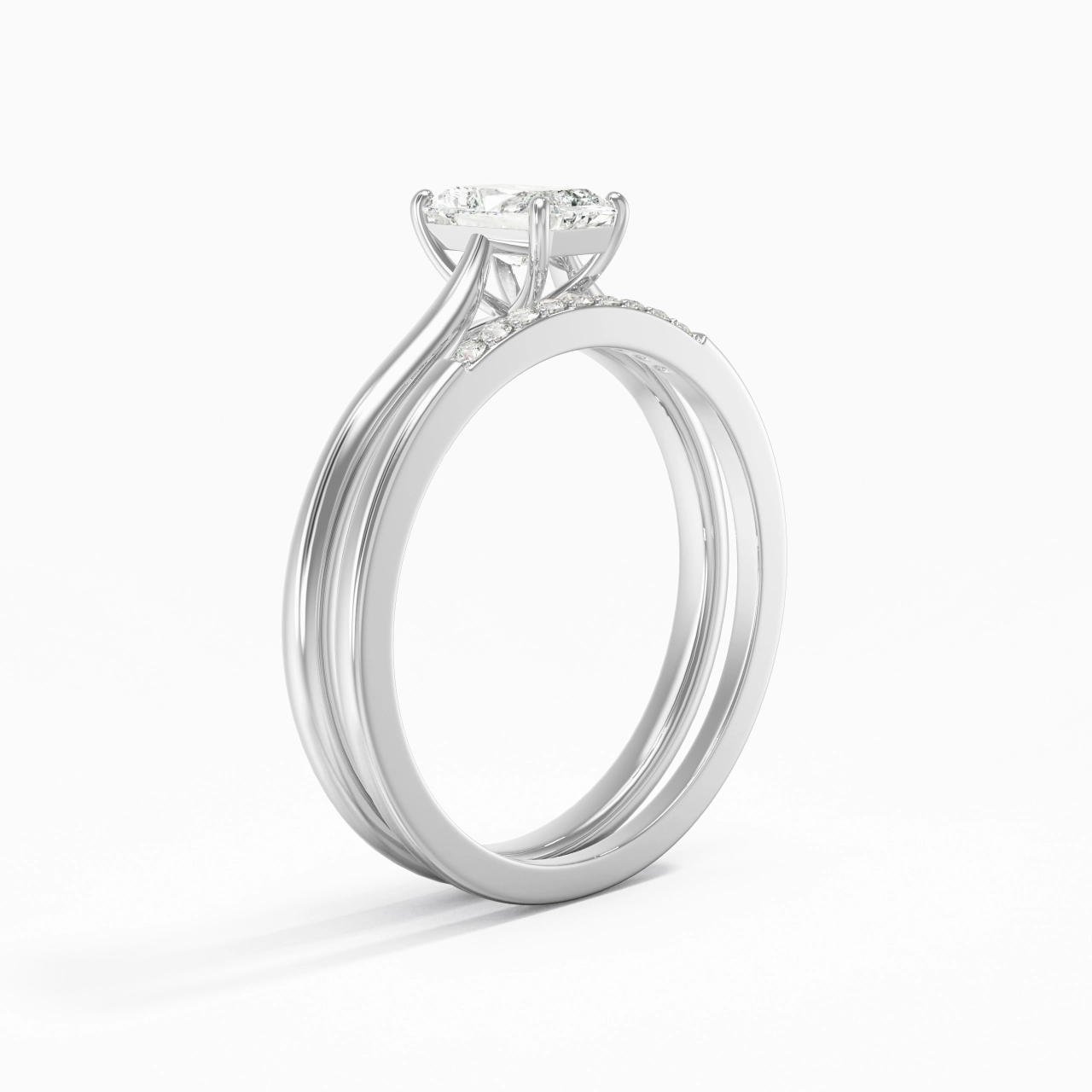 Moissanite Wedding Ring Set