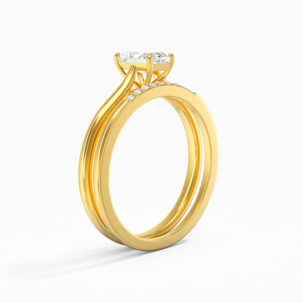 Moissanite Wedding Ring Set