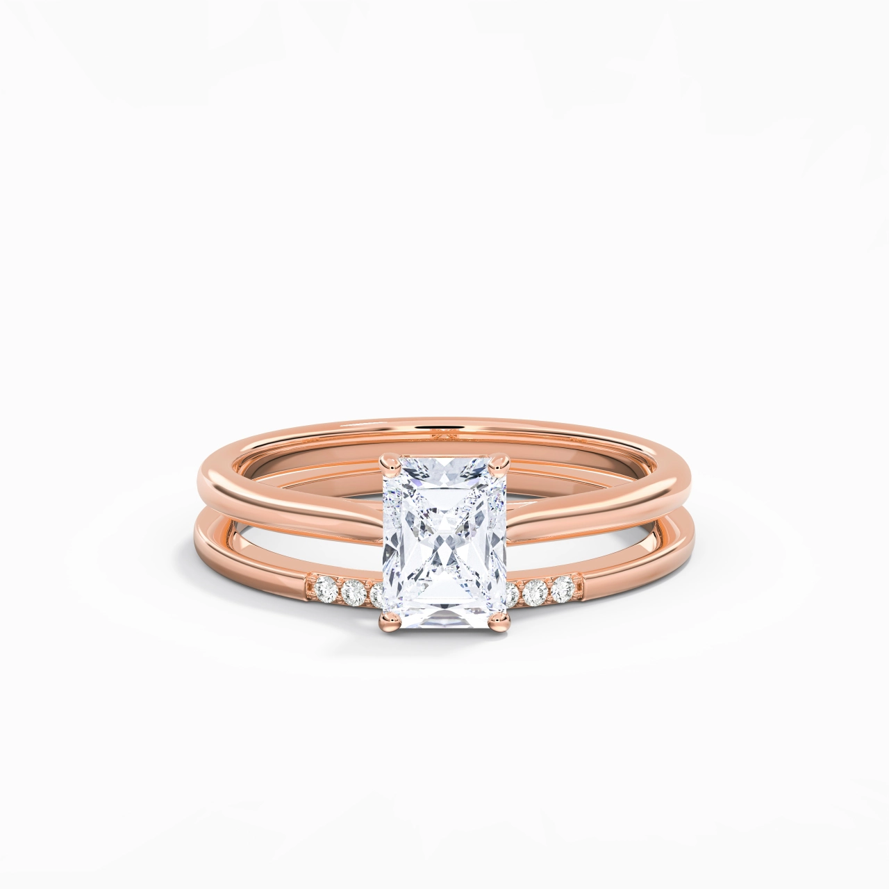Moissanite Wedding Ring Set
