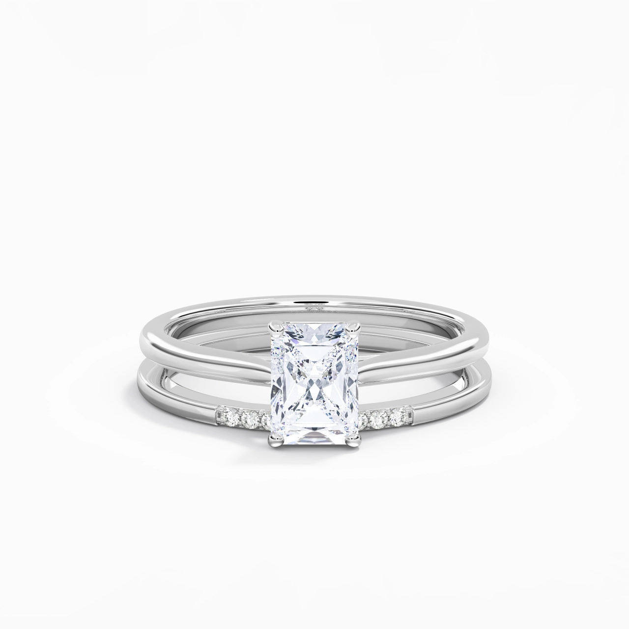 Moissanite Wedding Ring Set