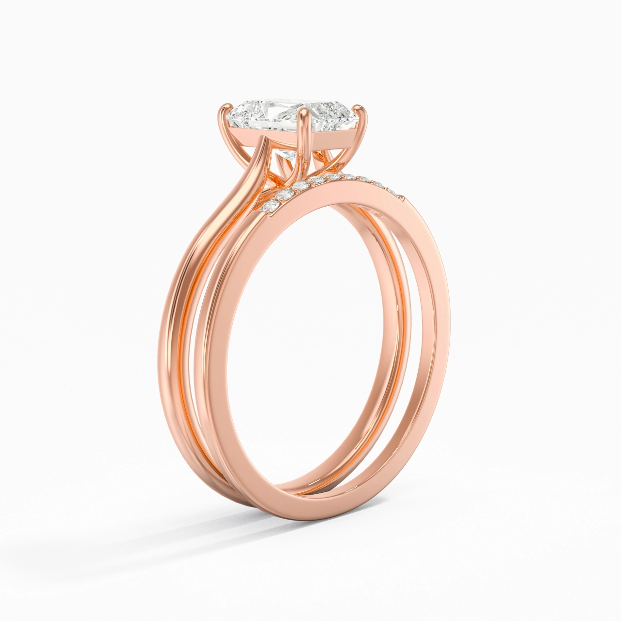 Moissanite Wedding Ring Set