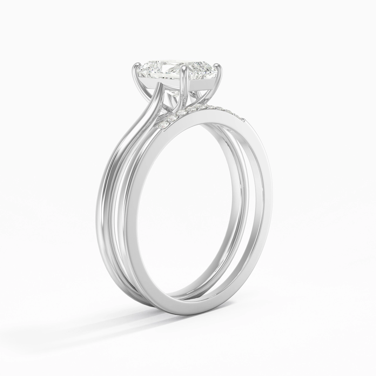Moissanite Wedding Ring Set