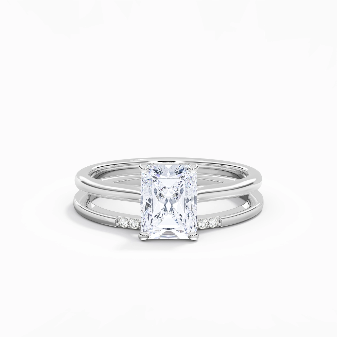 Moissanite Wedding Ring Set