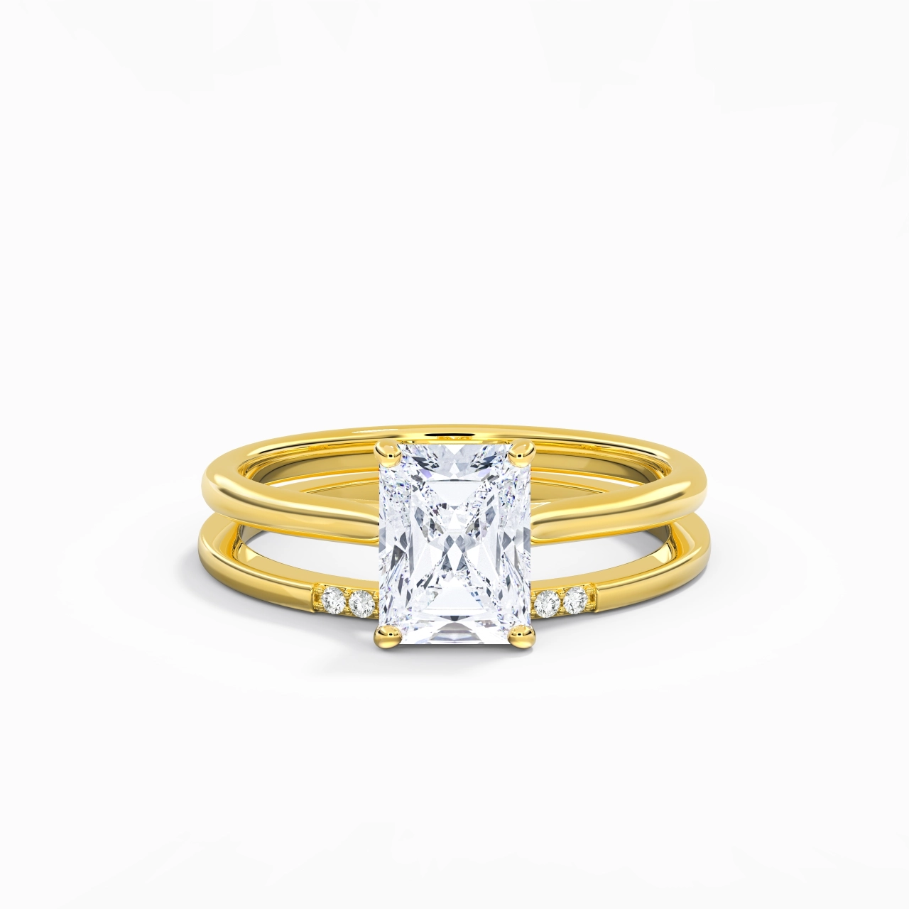 Moissanite Wedding Ring Set