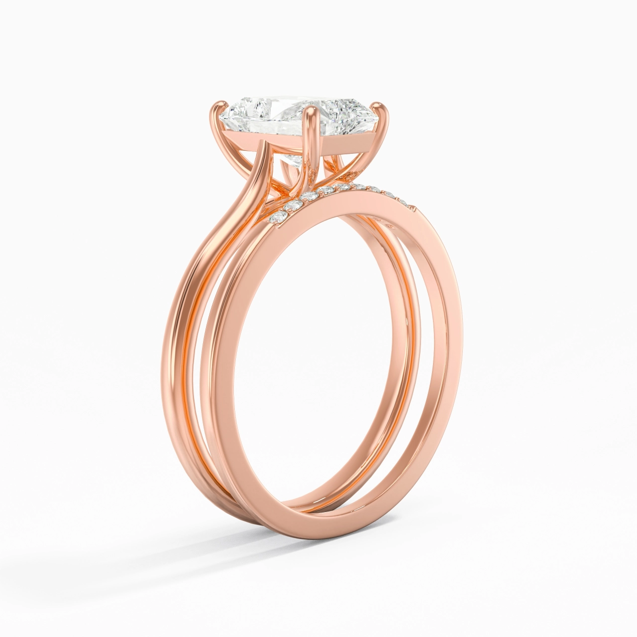 Moissanite Wedding Ring Set