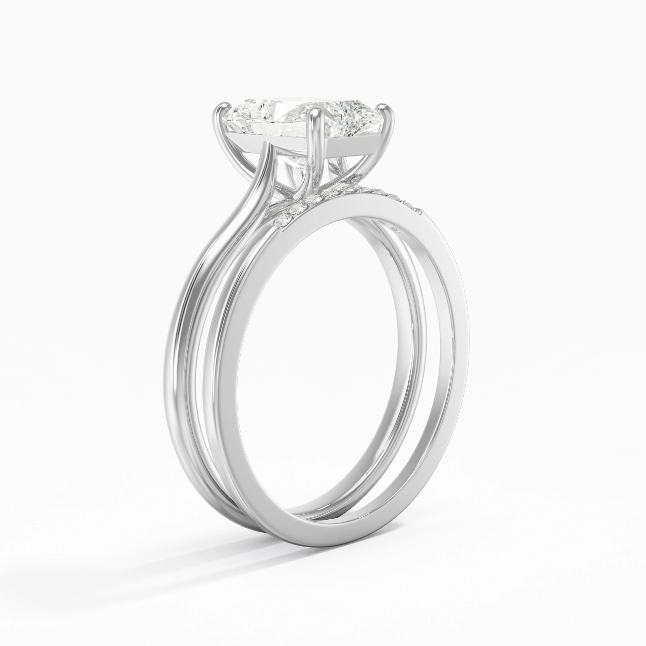 Moissanite Wedding Ring Set