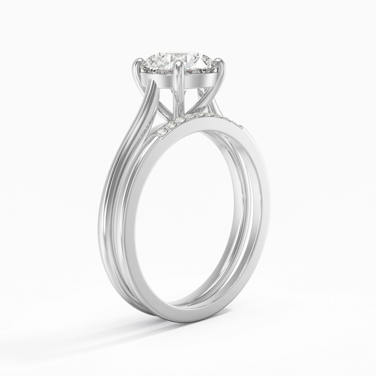 Moissanite Wedding Ring Set