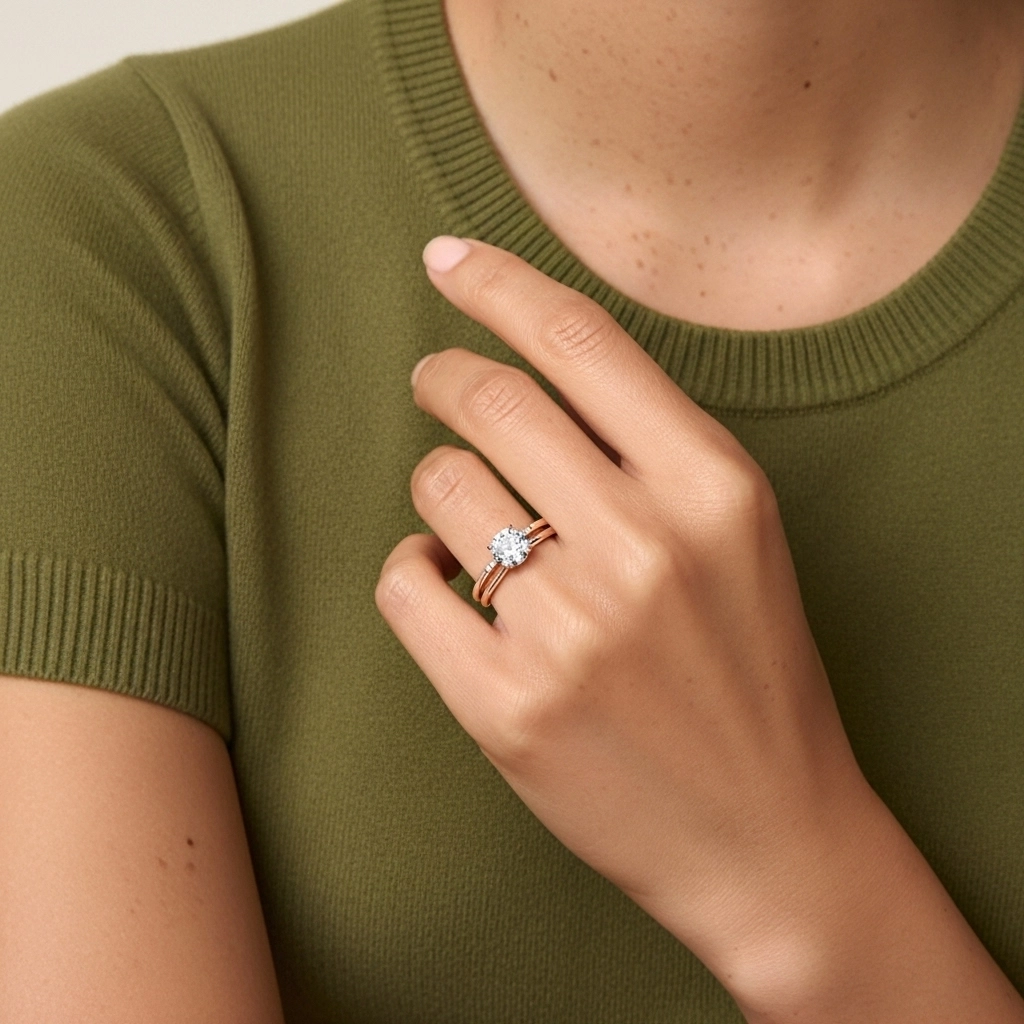 Moissanite Wedding Ring Set