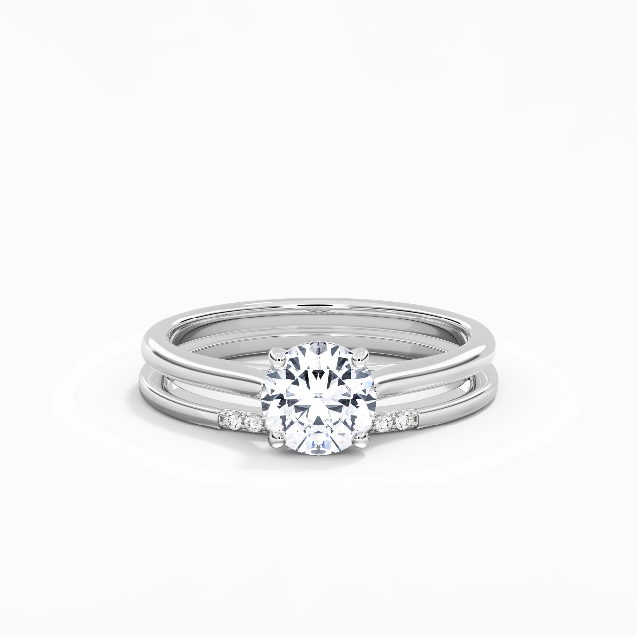 Moissanite Wedding Ring Set