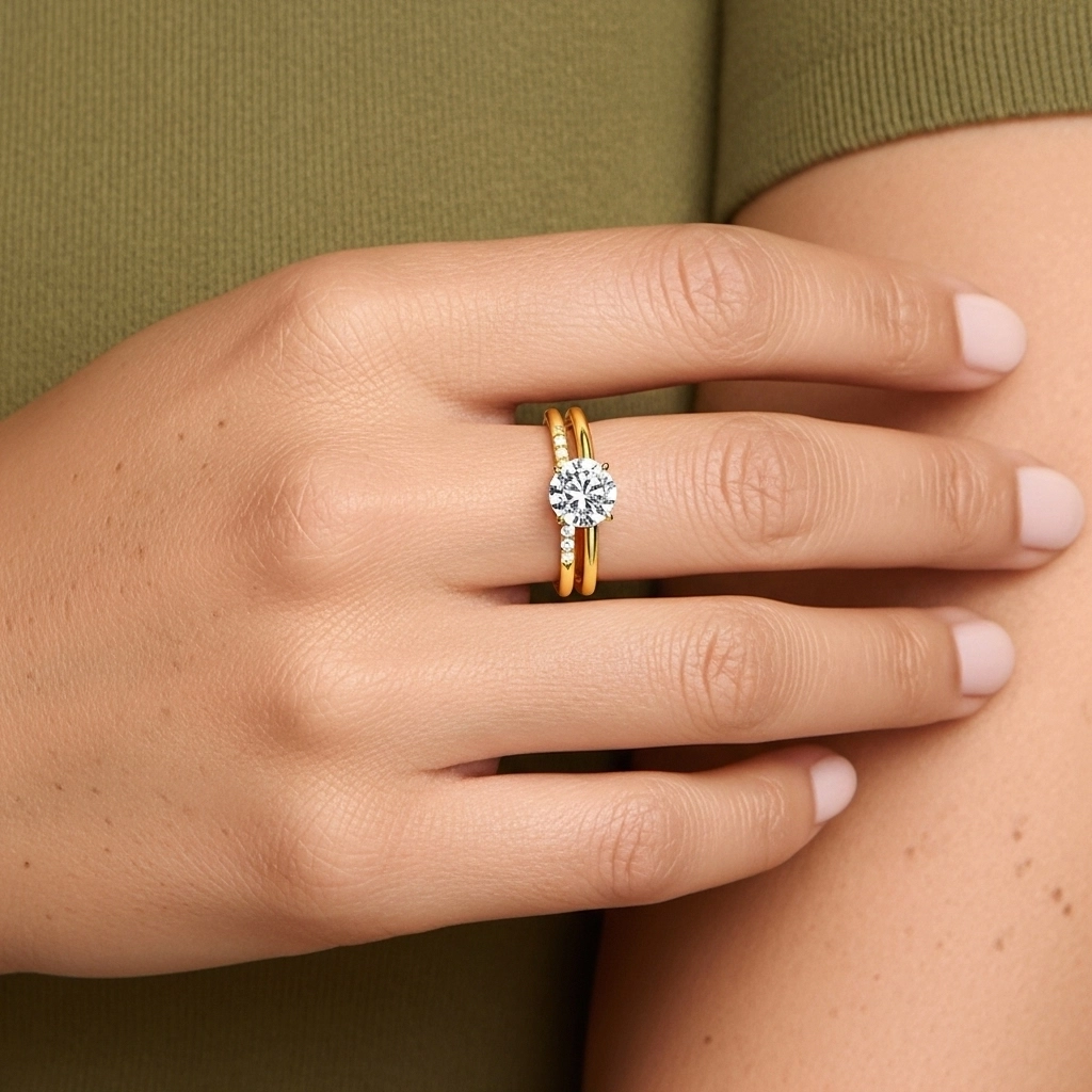 Moissanite Wedding Ring Set