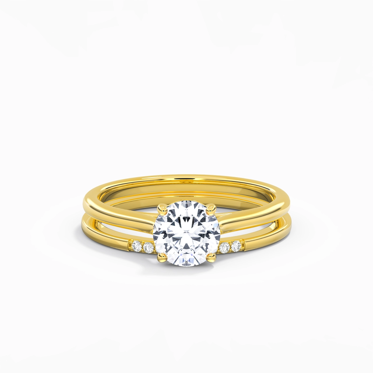 Moissanite Wedding Ring Set