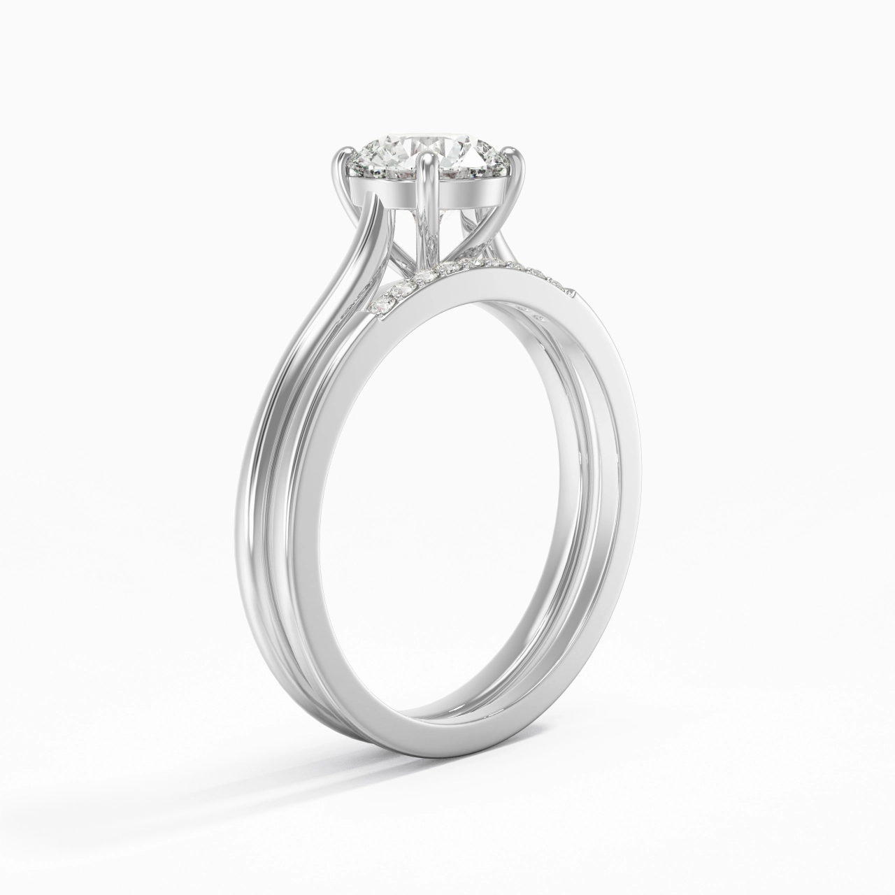 Moissanite Wedding Ring Set