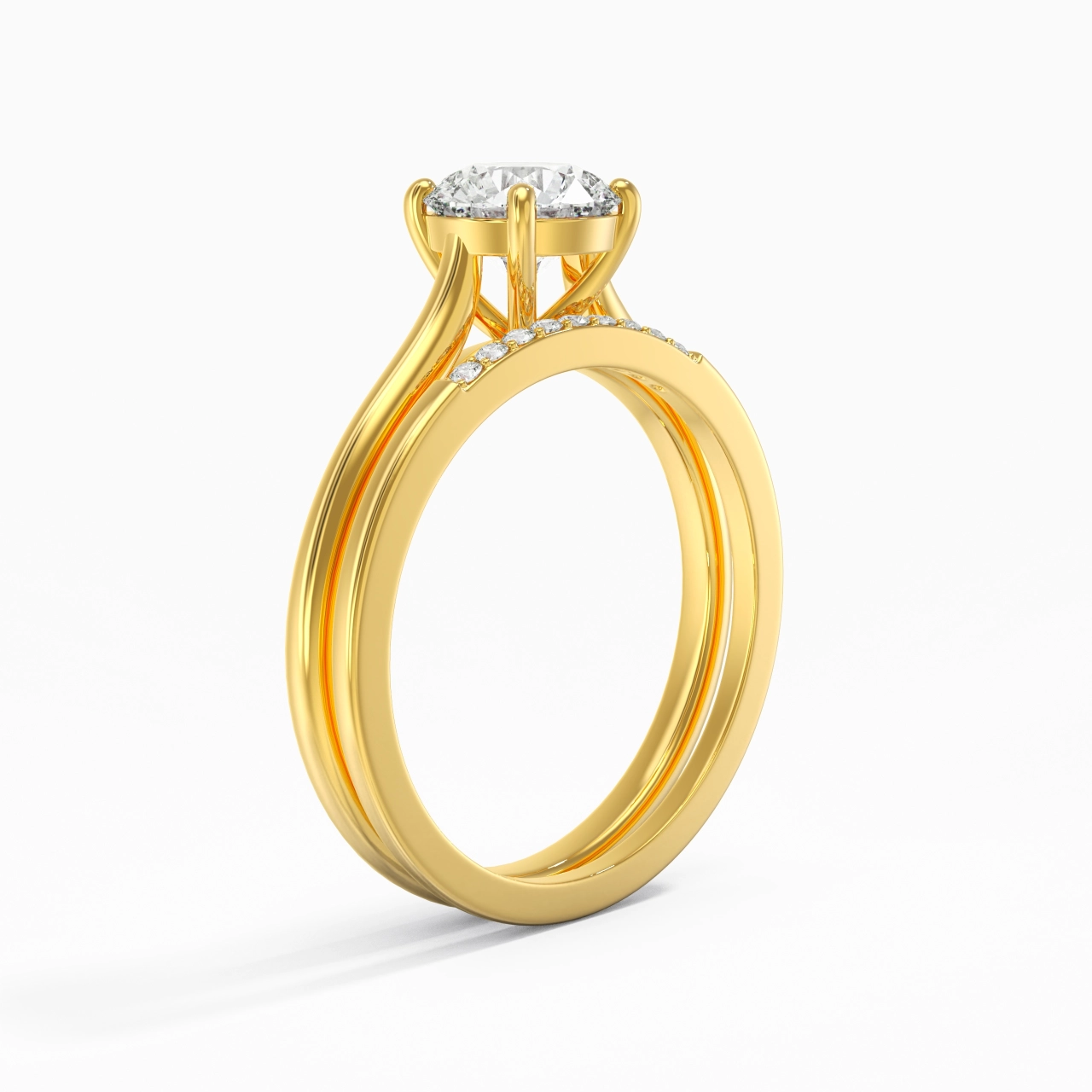 Moissanite Wedding Ring Set