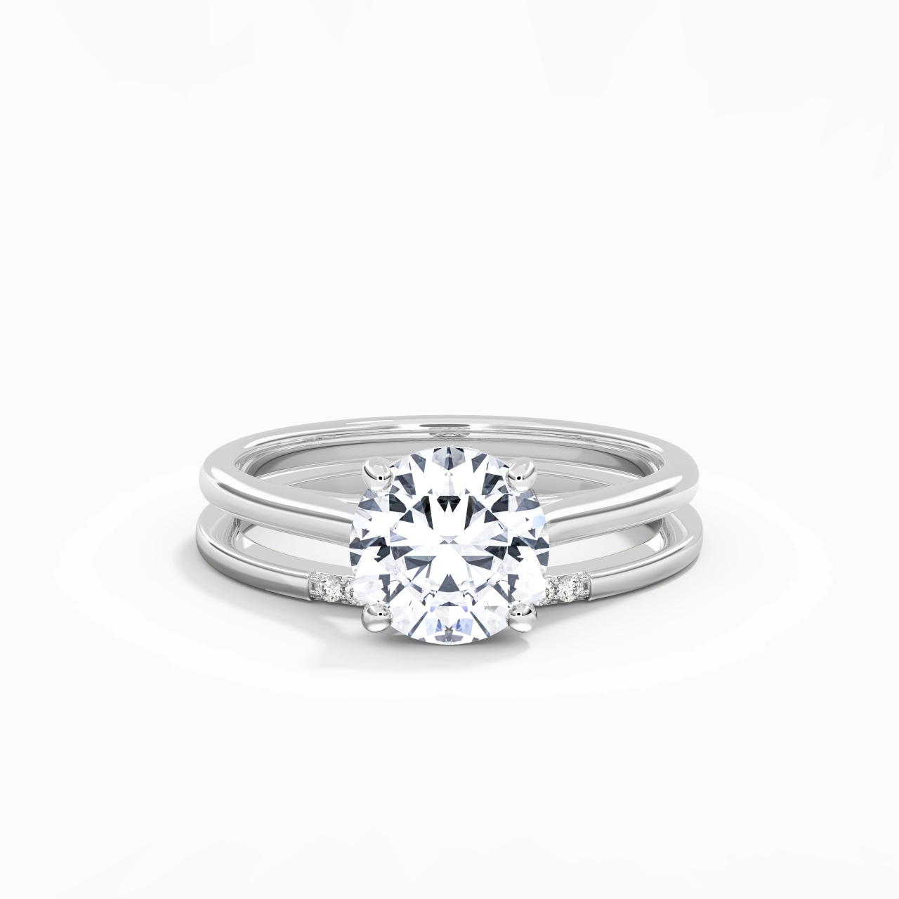 Moissanite Wedding Ring Set