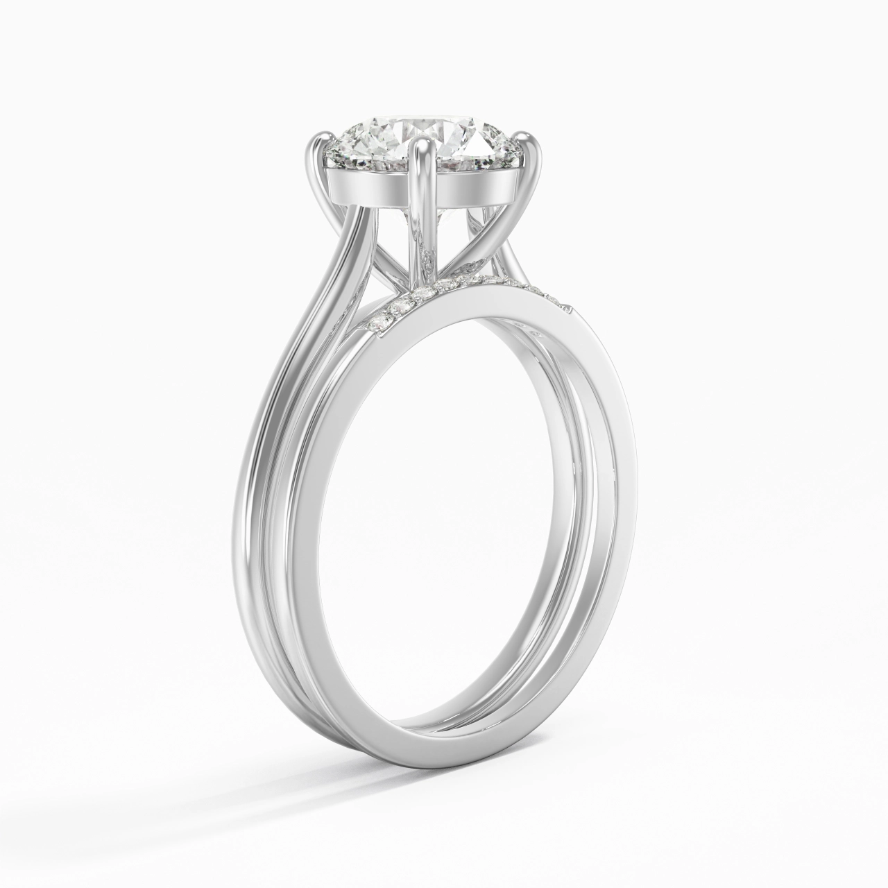 Moissanite Wedding Ring Set