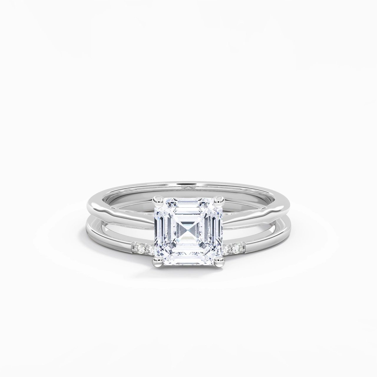 Platinum Moissanite Bridal Set