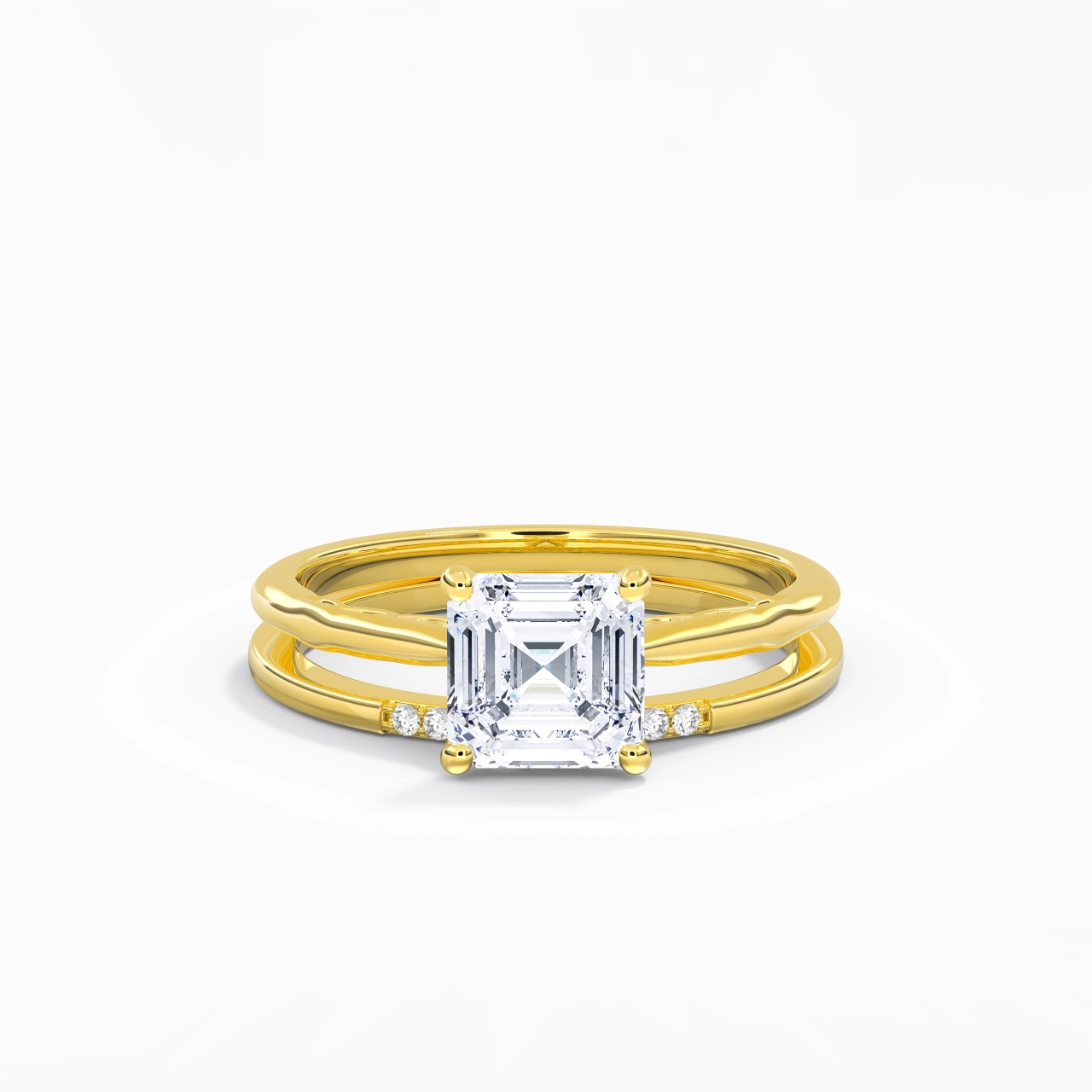 18K Gold Moissanite Bridal Set