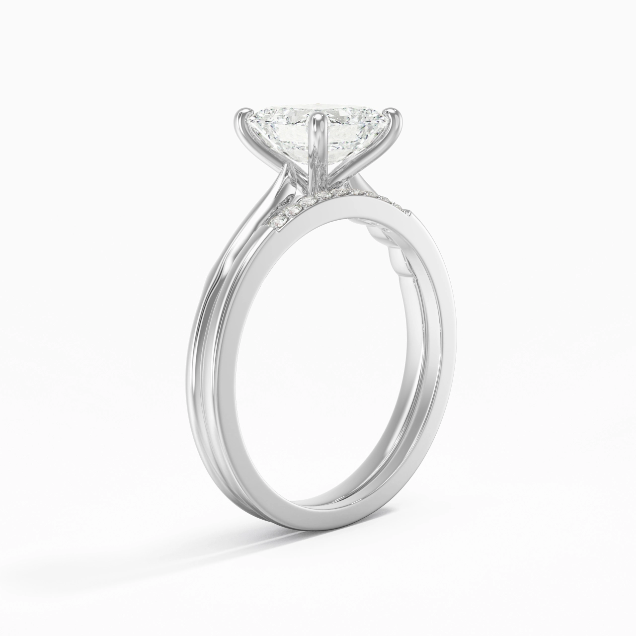 Platinum Moissanite Bridal Set