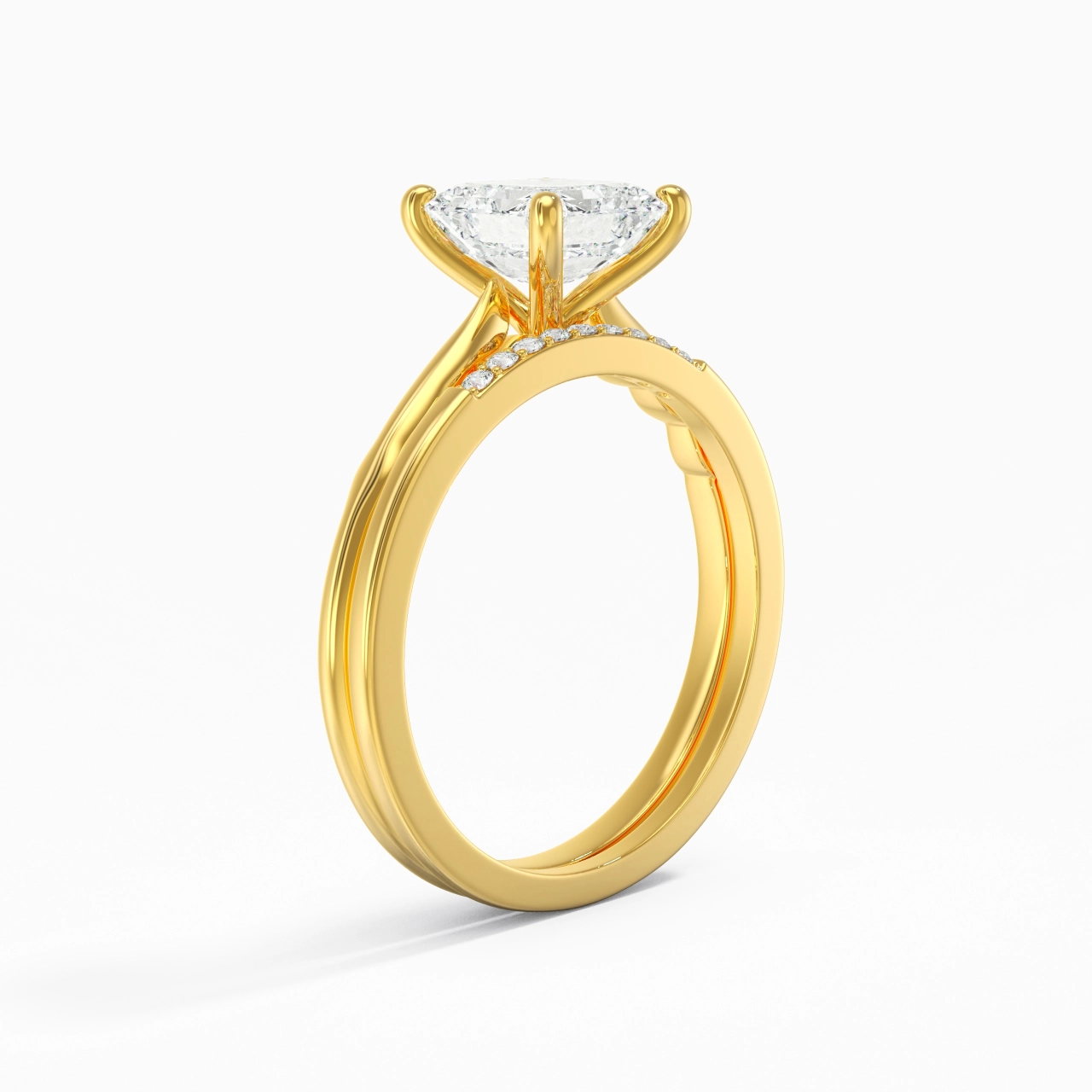 18K Gold Moissanite Bridal Set