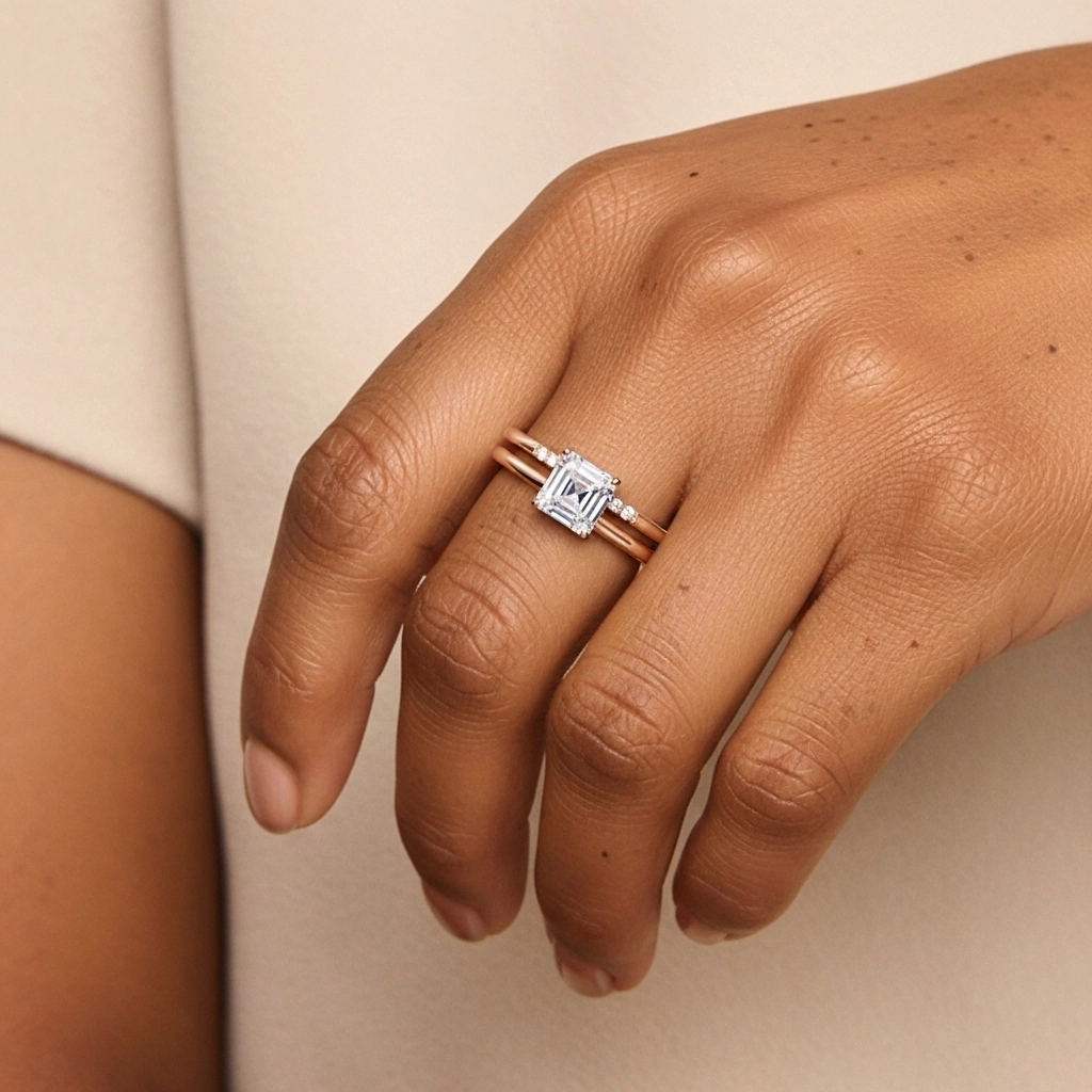 14K Rose Gold Moissanite Bridal Set