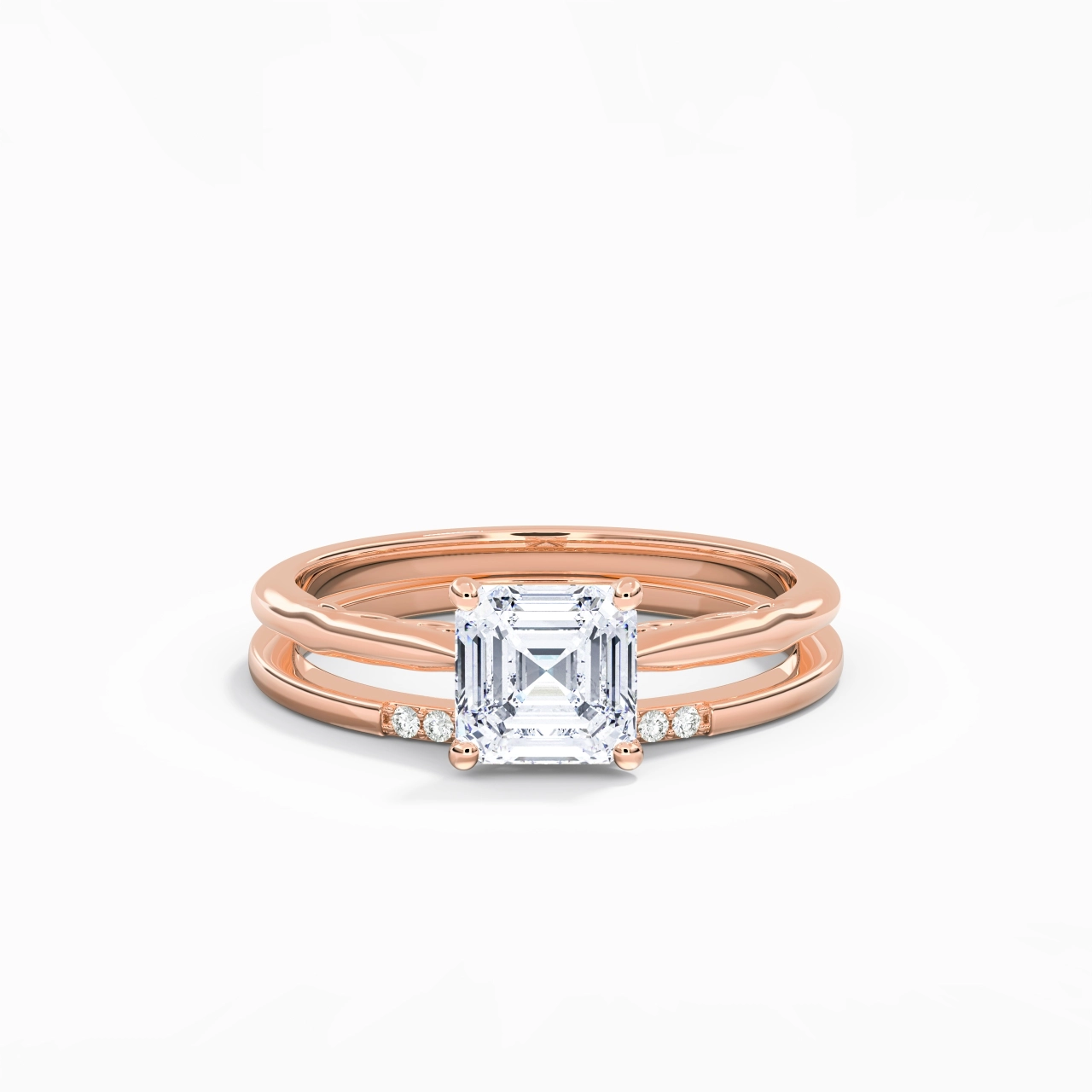 14K Rose Gold Moissanite Bridal Set