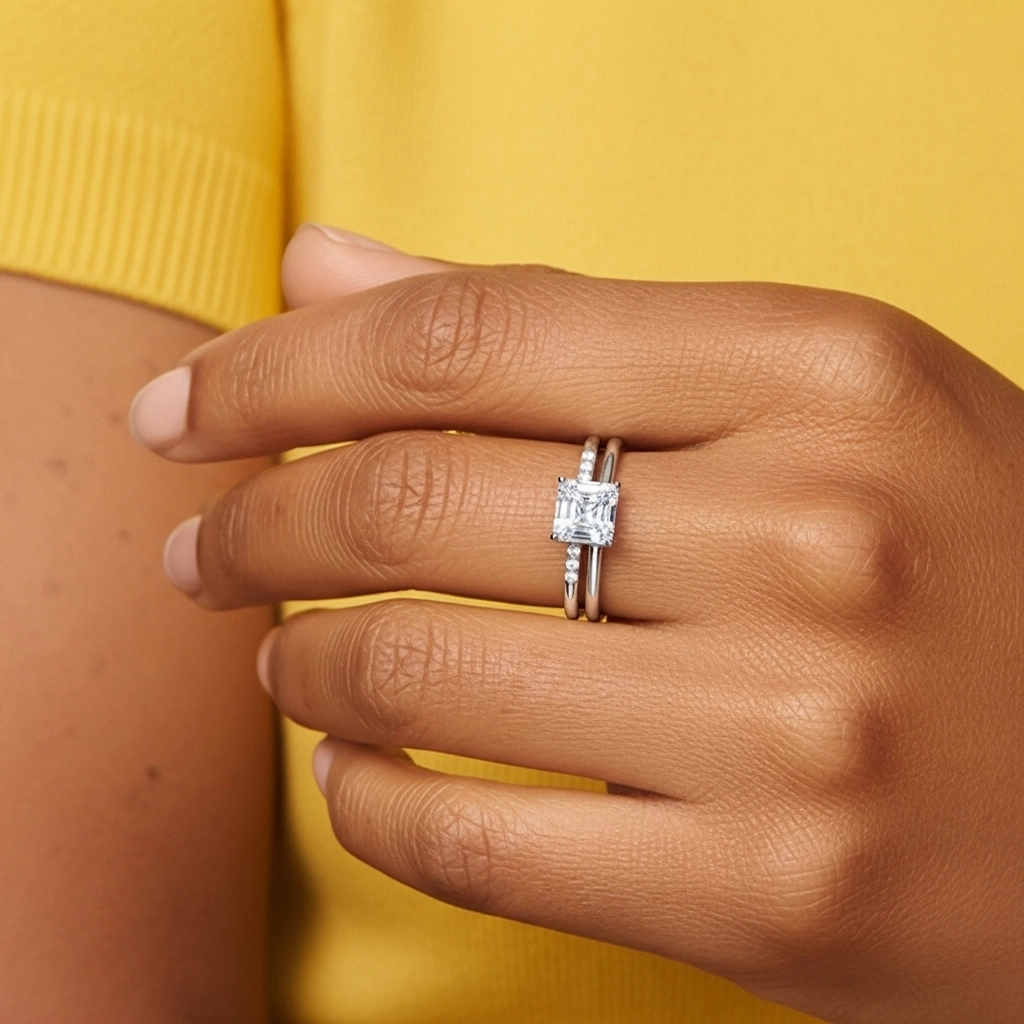 925 Sterling Silver Moissanite Bridal Set