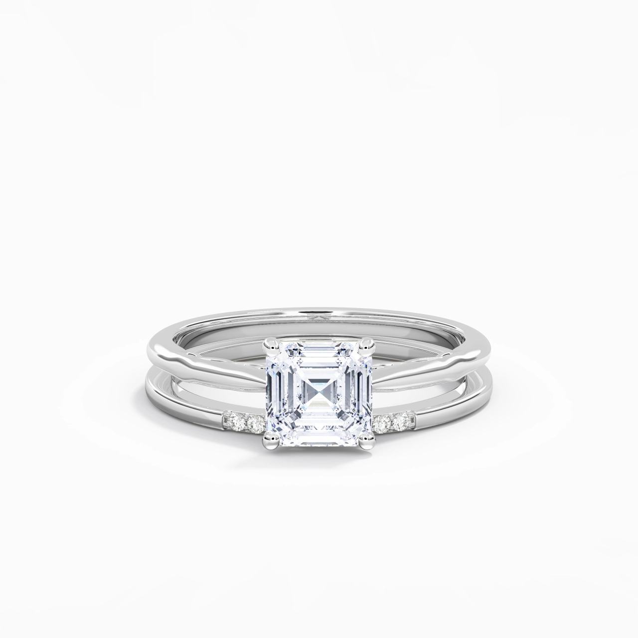 925 Sterling Silver Moissanite Bridal Set