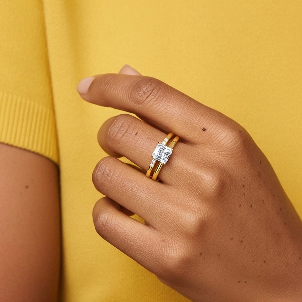 925 Sterling Silver Moissanite Bridal Set