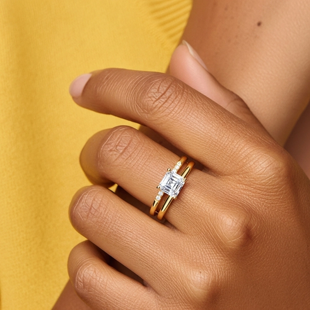 925 Sterling Silver Moissanite Bridal Set