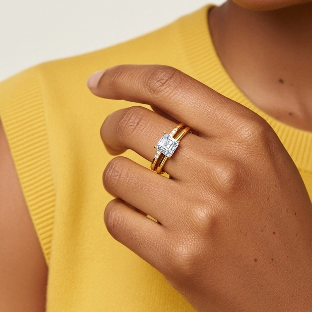 925 Sterling Silver Moissanite Bridal Set