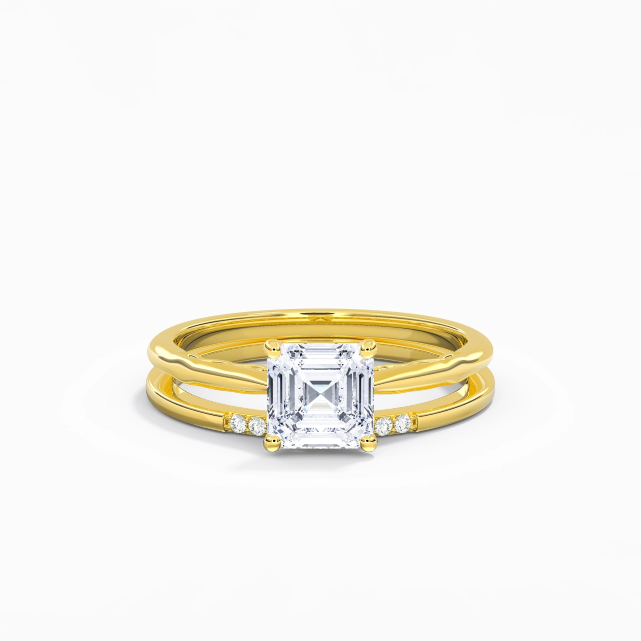 18K Gold Moissanite Bridal Set