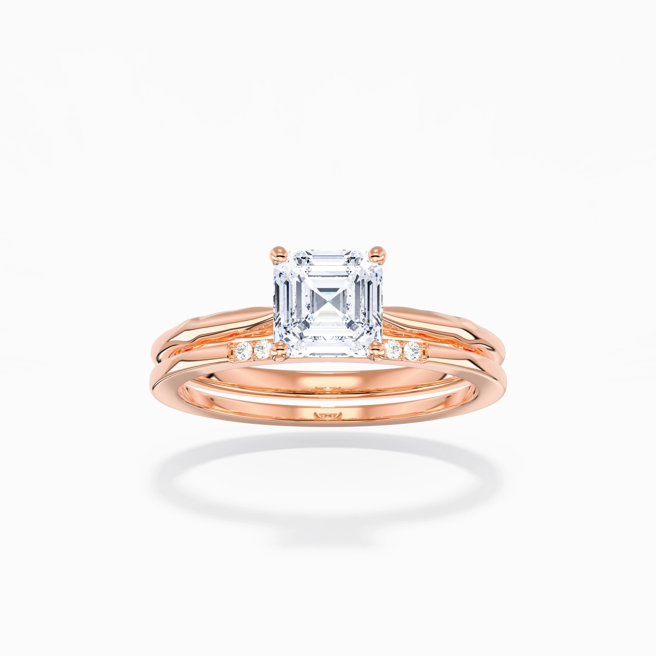 14K Rose Gold Moissanite Bridal Set